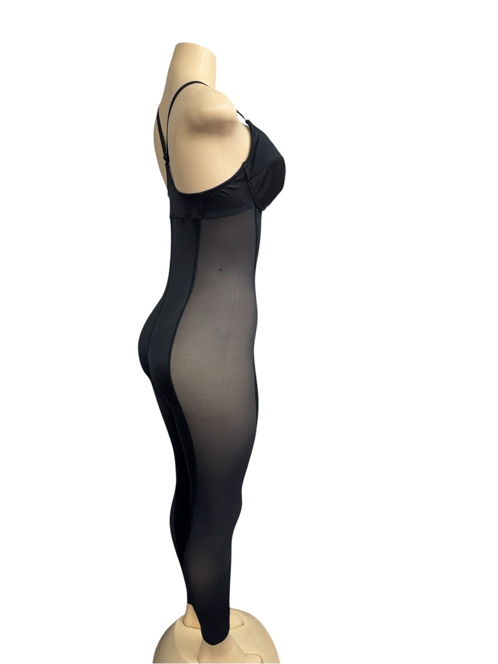 Savage X Fenty Black Sculpting Jumpsuit with Sheer Panels - Picture 5 of 7